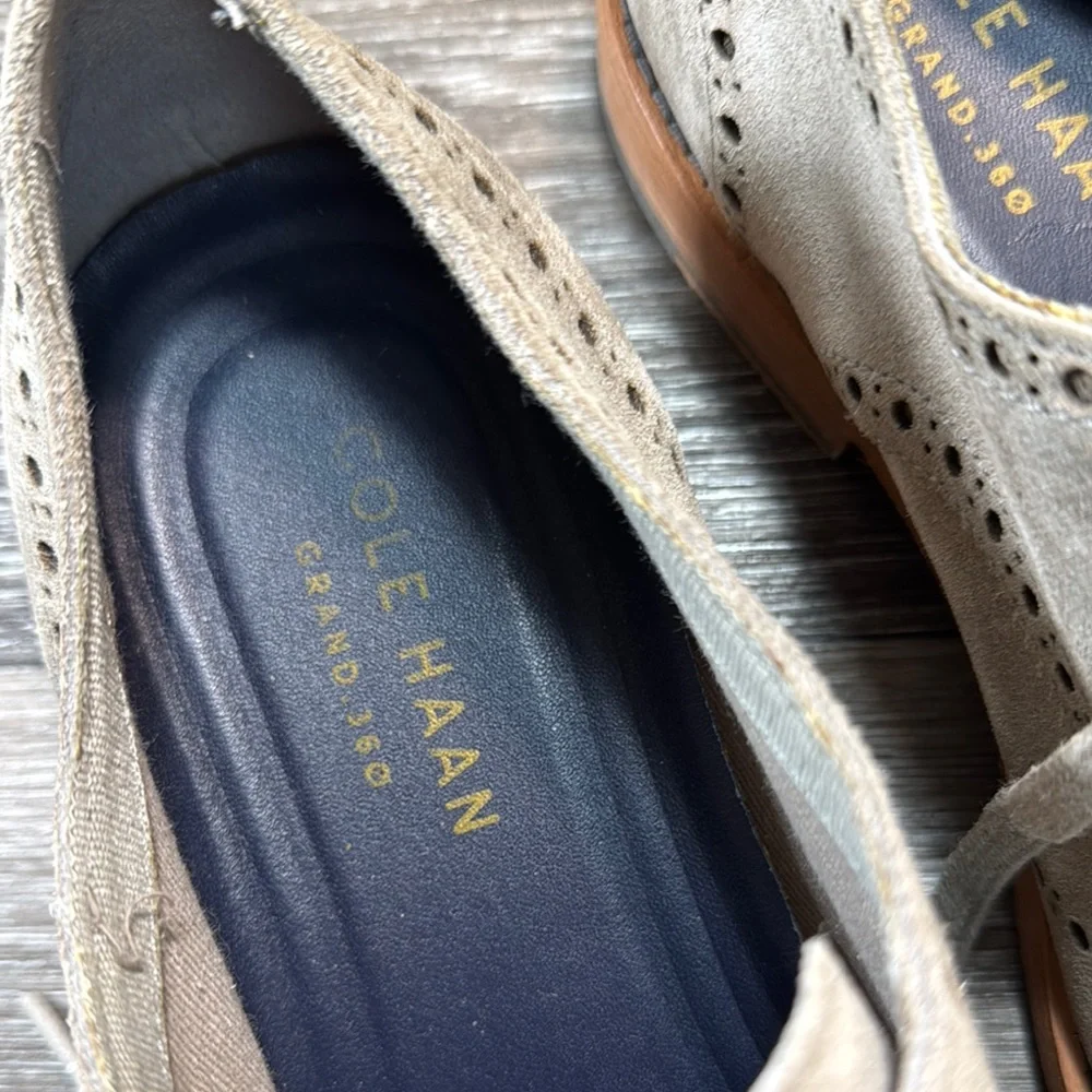 Cole Haan Men's Light Gray Suede Oxfords size 10.5 (b166)